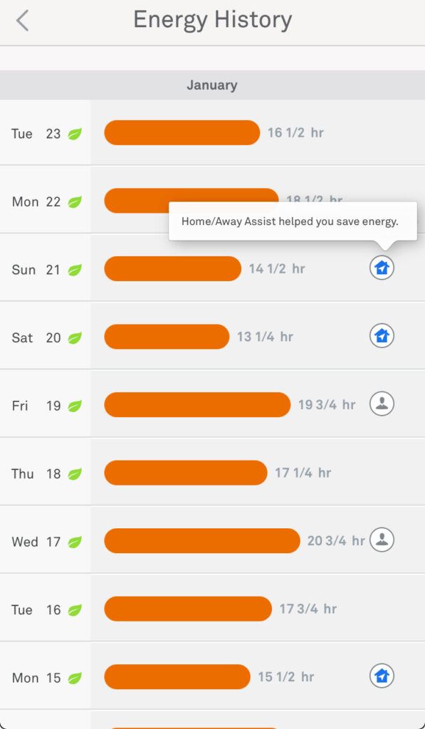 Nest app history